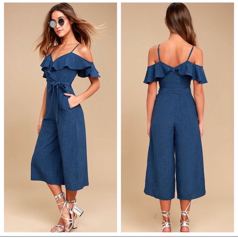 Lulus off the shoulder midi jumpsuit